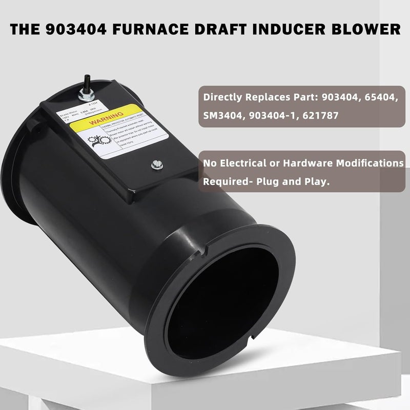 Aibabcue 903404 Draft Inducer Furnace Fan Motor for Nordyne, Nortek, Intertherm, Miller, Gibson Branded Furnaces, 65404 Exhaust Inducer Motor Assembly for M1MB 070A BW Furnace - Image 5